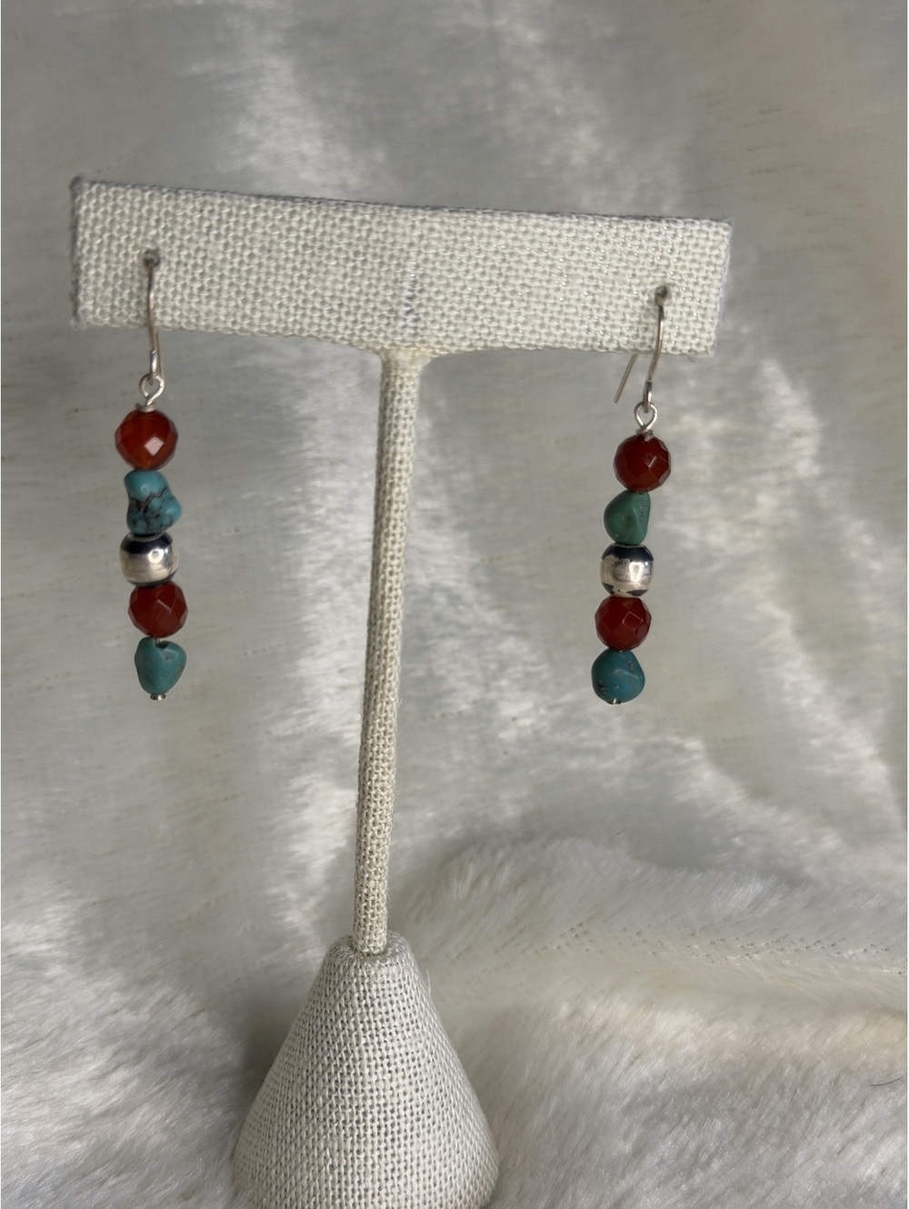 Vintage Silpada W0773 Sterling Silver Gemstone Beaded Dangle Earrings — Retired